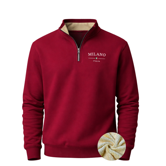 Men’s Winter Fleece Hoodie – Warm Quarter Zip Pullove